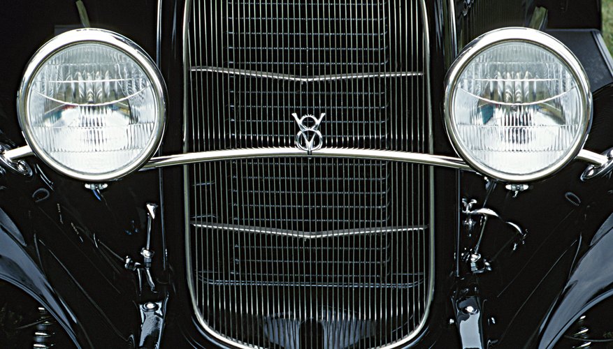 Headlights of vintage car