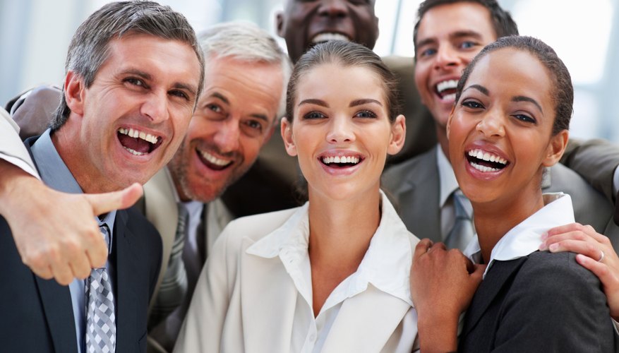 Successful business colleagues, laughing