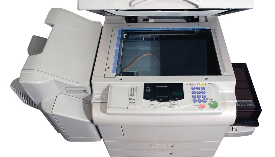 Top view of floor-standing photocopier