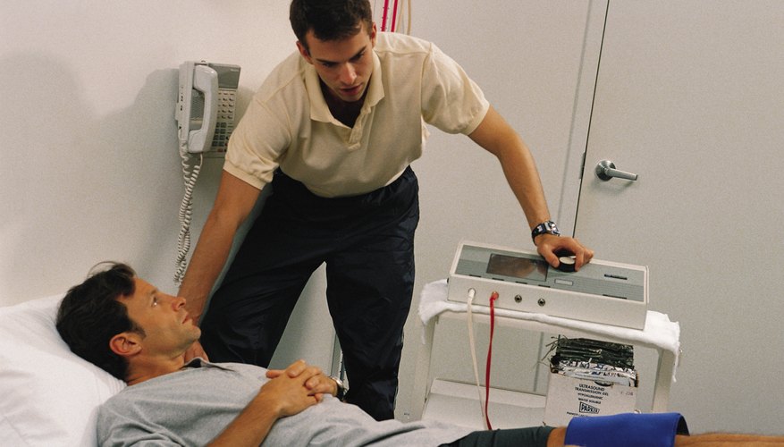 Physical therapist with patient