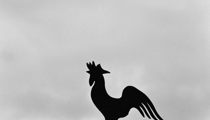 The classic rooster-shaped wind vane still adorns many churches and farmhouses. The classic rooster-shaped wind vane still adorns many churches and farmhouses.