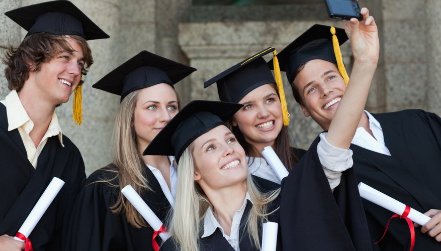 Group of smiling students at graduation