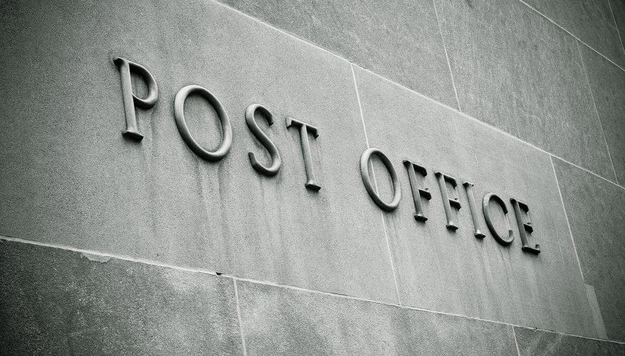 Stone blocks with lettering reading Post Office