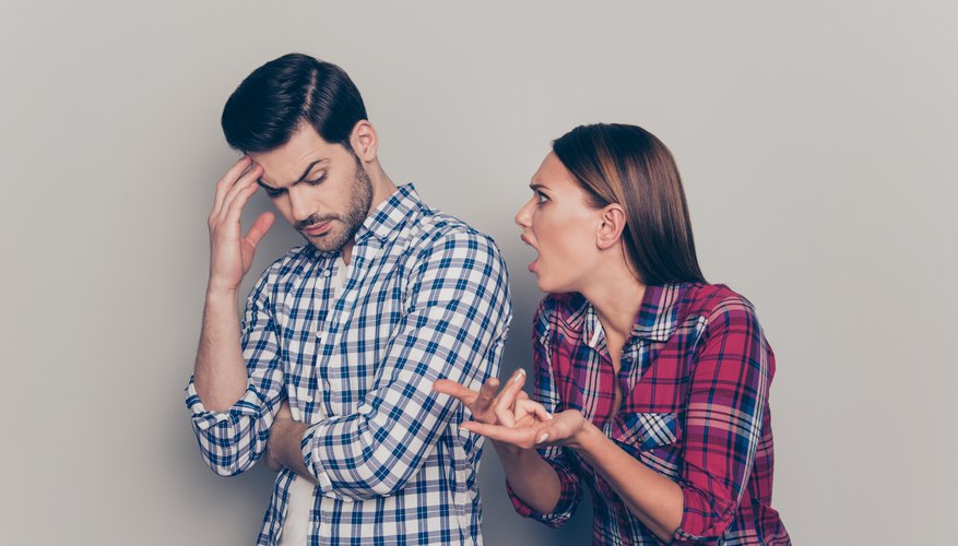 Girlfriend ranting to exasperated boyfriend. Girlfriend ranting to exasperated boyfriend.