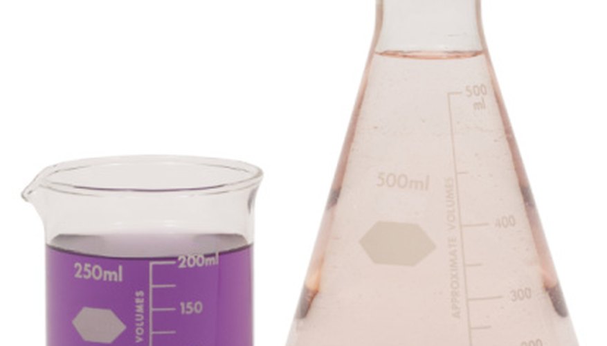 Erlenmeyer flask and beaker. Erlenmeyer flask and beaker.