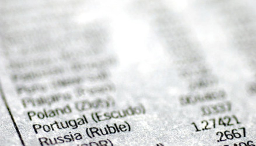 Puedes encontrar los tipos de cambio en un periódico de negocios.