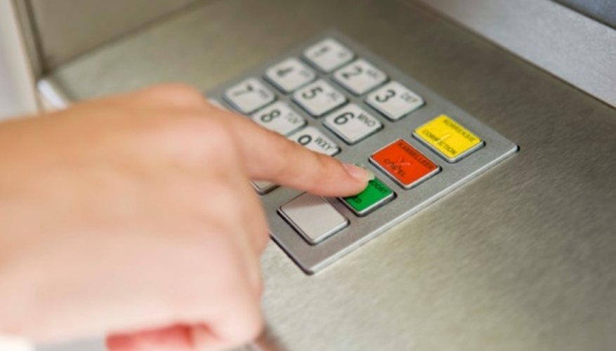 The keypad on an ATM allows users to input information.