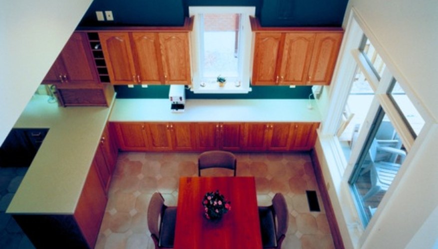 Cover an old linoleum floor with a new, updated linoleum floor. Cover an old linoleum floor with a new, updated linoleum floor.