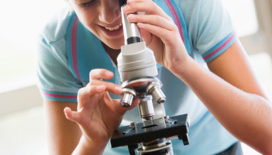 Photo Credit: BananaStock/BananaStock/Getty Images The focal length of a microscope objective lens is related to its magnification power.