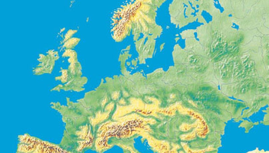Photo Credit: Stockbyte/Stockbyte/Getty Images Europe has a wide range of irregular shapes marking its borders.