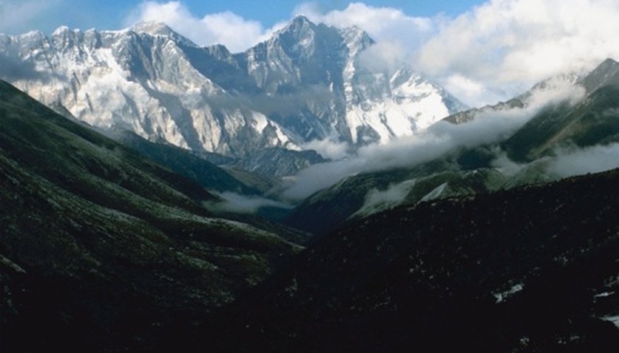 Photo Credit: Jupiterimages/Photos.com/Getty Images The converging Indian and Eurasion plates pushed up the Himalayan Mountains and Tibetan Plateau.