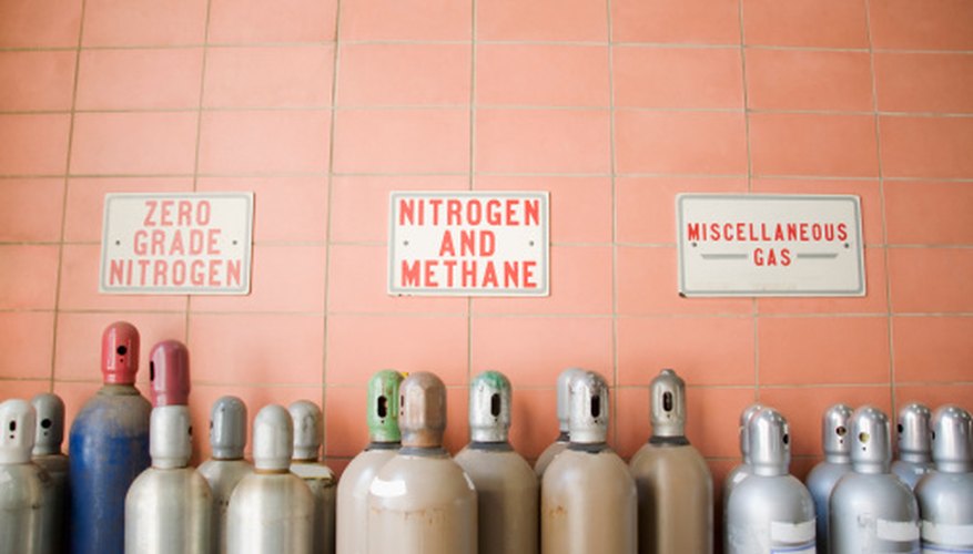 Nitrogen and other gases stored in vacuum containers. Nitrogen and other gases stored in vacuum containers.