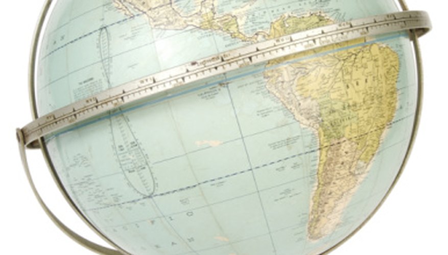 Photo Credit: Hemera Technologies/PhotoObjects.net/Getty Images Continents and Countries can be seen when viewing a globe.