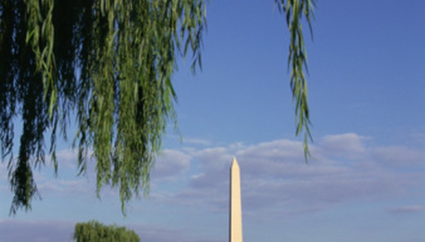 Photo Credit: Jupiterimages/Photos.com/Getty Images The ever-recognizable Washington Monument is a granite obelisk.