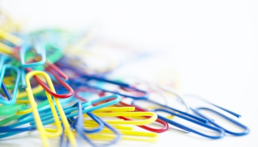 Photo Credit: Jupiterimages/Photos.com/Getty Images Choose a pack of paper clips containing at least five different colors.