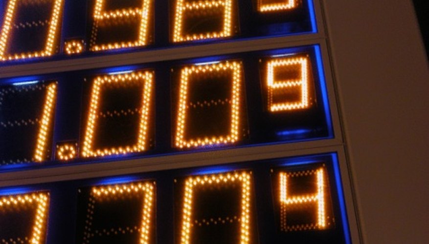 Photo Credit: NA/Photos.com/Getty Images An LED counter is used to increment digits on a LED sign.
