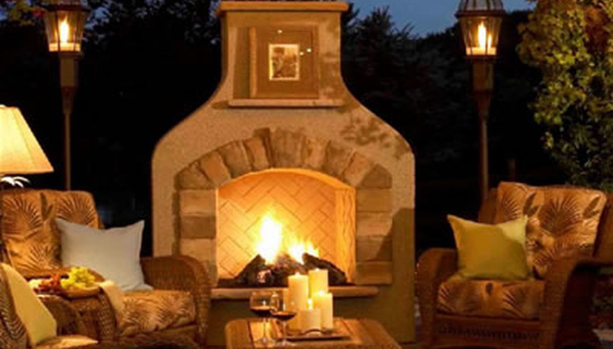 A romantic outdoor fireplace A romantic outdoor fireplace