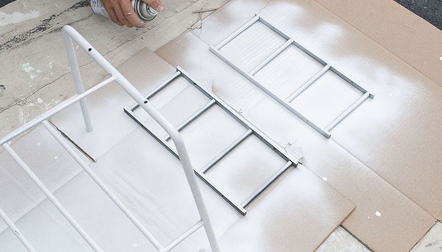 Spray-paint each piece of the furniture to give them new life. Spray-paint each piece of the furniture to give them new life.