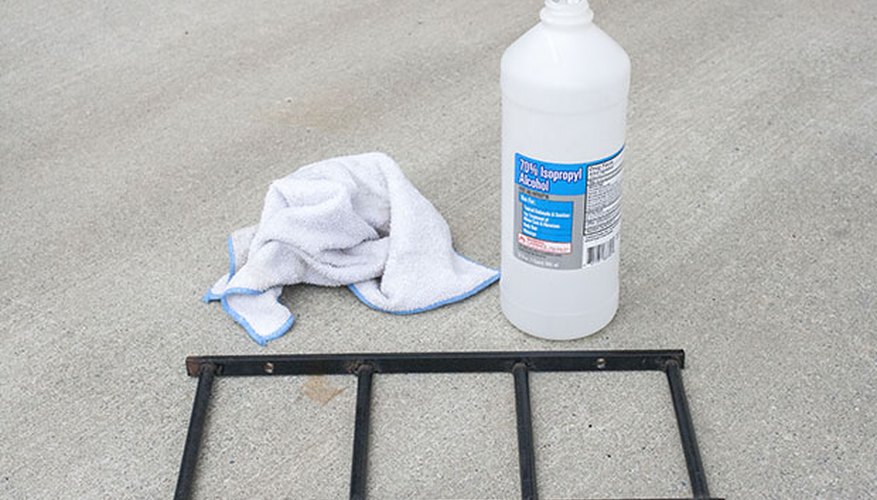 Rubbing alcohol helps cut through 50 years of dirt and grime. Rubbing alcohol helps cut through 50 years of dirt and grime.