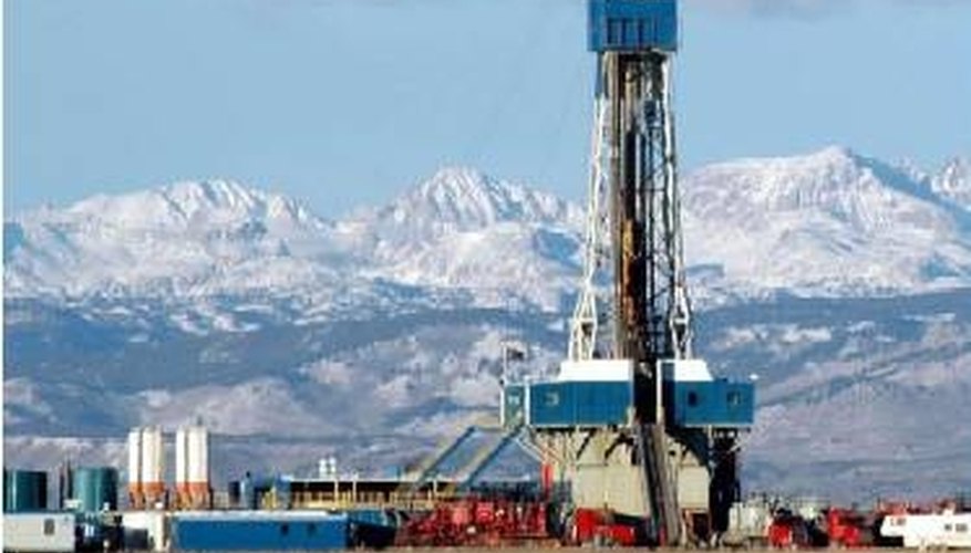 A natural gas drilling rig.