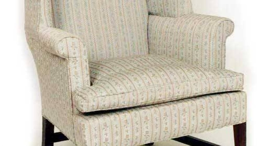 Designed in New England, this wing chair is circa 1790. Designed in New England, this wing chair is circa 1790.