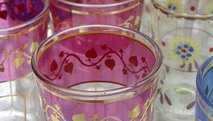 Gold-trimmed tea glasses add a North African touch to your next gathering. Gold-trimmed tea glasses add a North African touch to your next gathering.