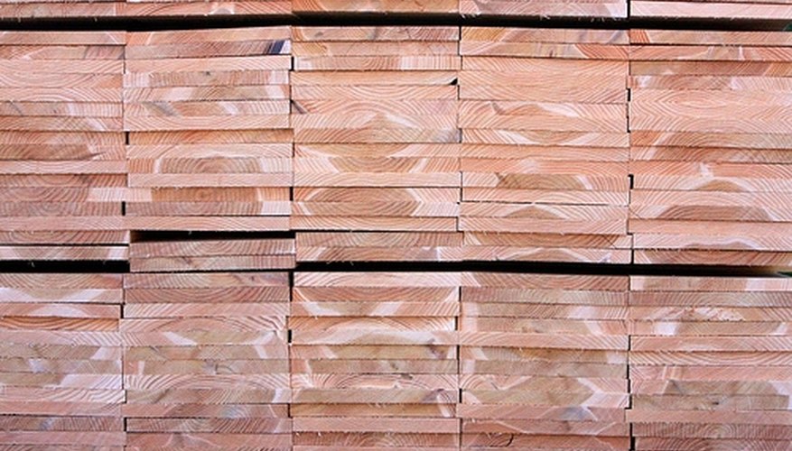 End grains of red cedar pickets. End grains of red cedar pickets.