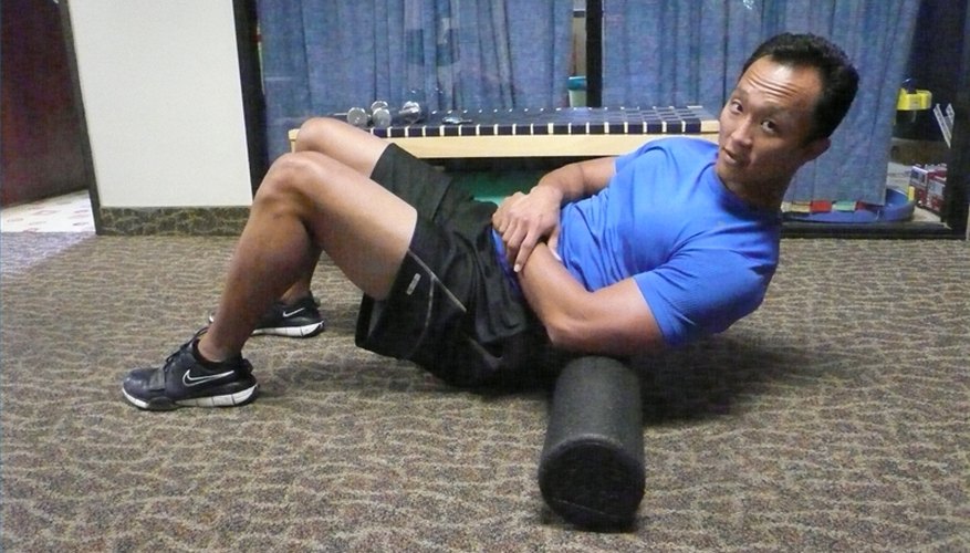 Roll the low back region. Roll the low back region.