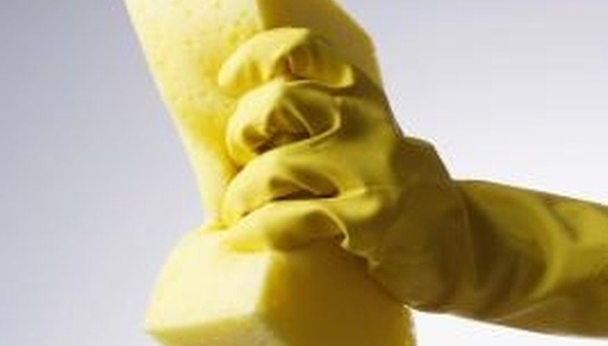 Use a clean sponge to avoid transferring dirt to the tile and grout. Use a clean sponge to avoid transferring dirt to the tile and grout.