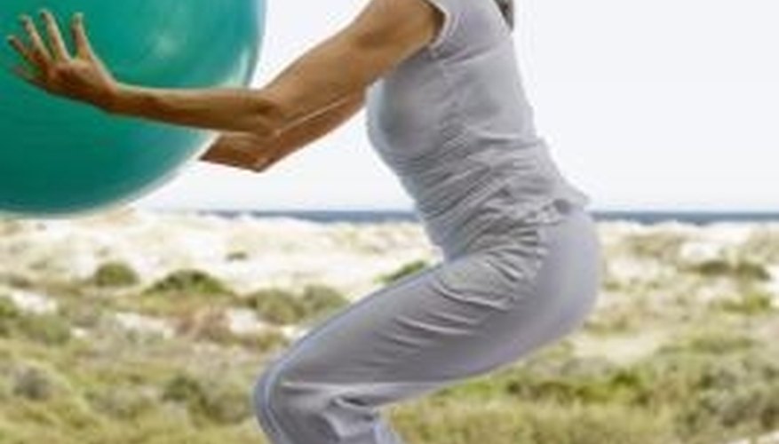 Many exercise ball routines work the hips. Many exercise ball routines work the hips.