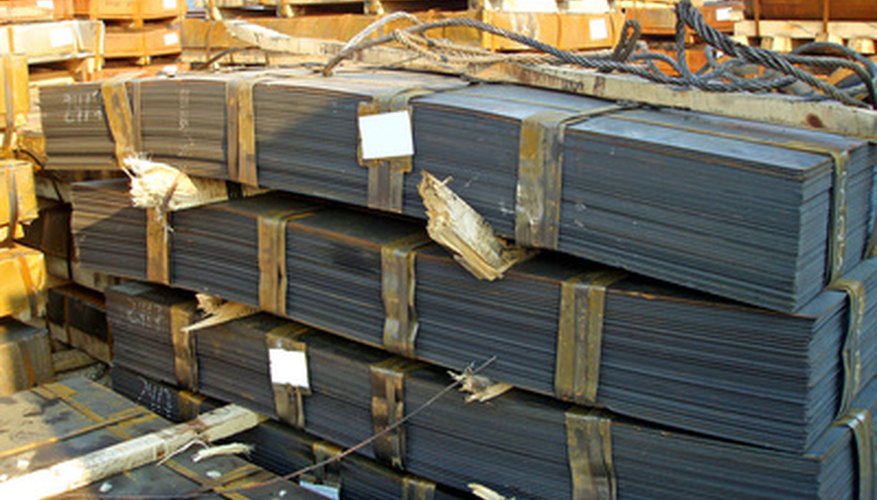 Photo Credit: steel sheets image by Mikhail Tischenko from <a href='http://www.fotolia.com'>Fotolia.com</a> Q345B is a common sheet steel used for making shipping containers, cars, and lots of consumer items.