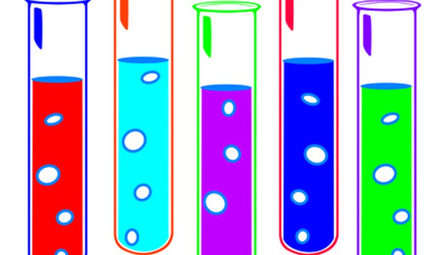 Photo Credit: brightly colored science test tubes image by Steve Johnson from <a href='http://www.fotolia.com'>Fotolia.com</a> Different elements and compounds have different densities than others.
