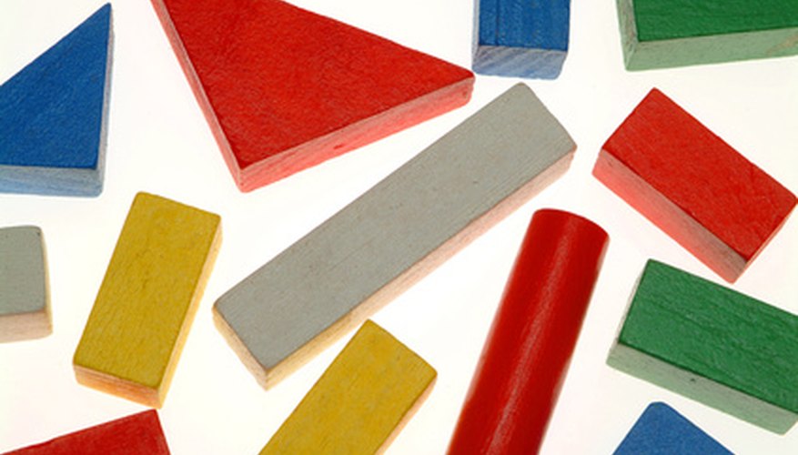 Blocks in various colors and shapes promote math skills. Blocks in various colors and shapes promote math skills.