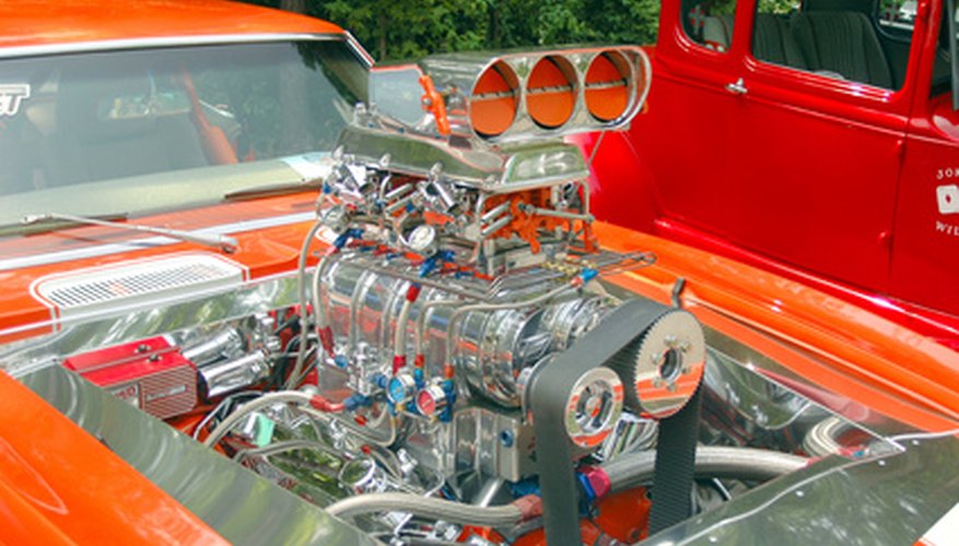 Photo Credit: horsepower image by Kevin Chesson from <a href='http://www.fotolia.com'>Fotolia.com</a> Use the calculations here to figure out how powerful that car's engine really is!