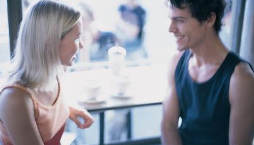 Man faces woman Man faces woman