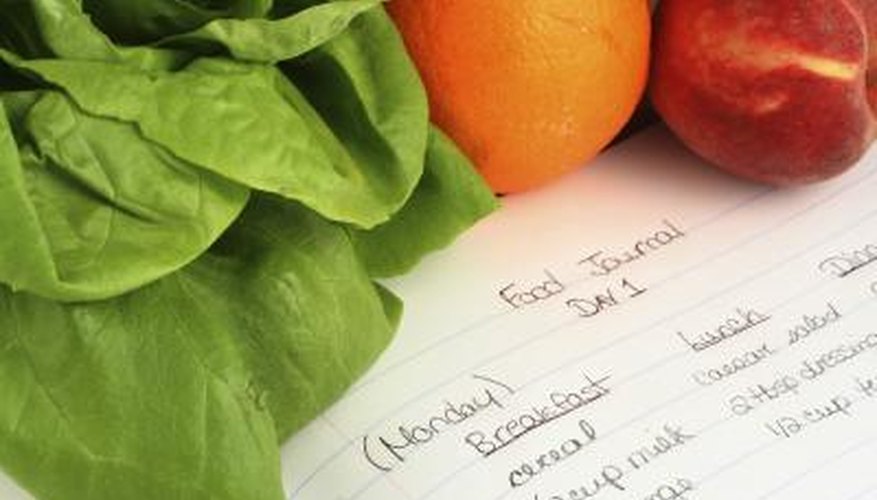 Recorded food in a food journal. Recorded food in a food journal.