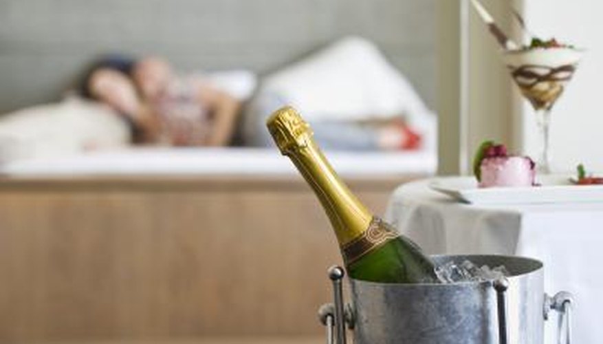 Enjoy a romantic meal in bed with champagne. Enjoy a romantic meal in bed with champagne.