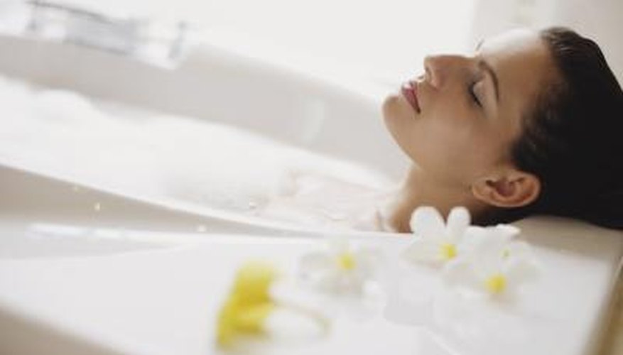 Ease sore muscles by taking a bath. Ease sore muscles by taking a bath.