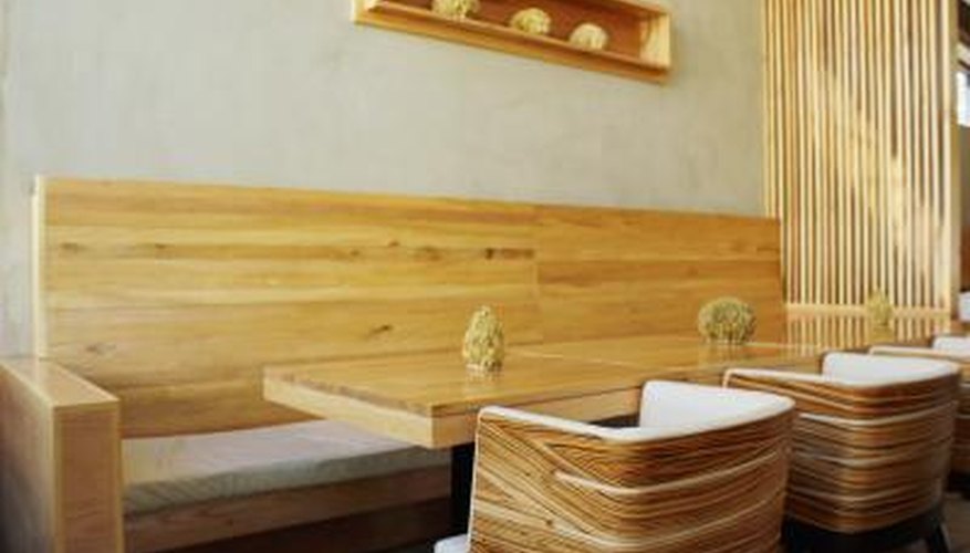 Wooden furniture in a restaurant. Wooden furniture in a restaurant.