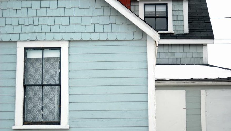 A new England cottage with divided windows. A new England cottage with divided windows.