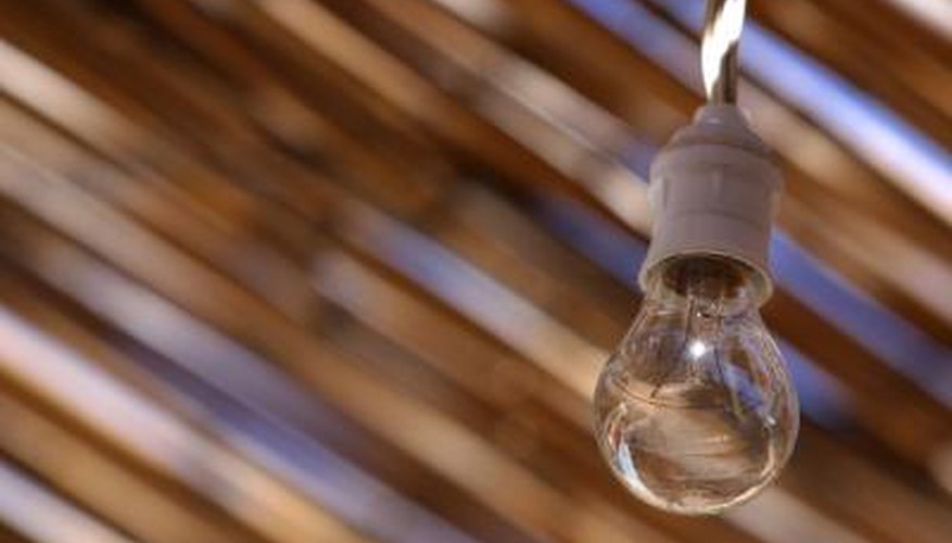 Start with the wired bulb, and then hang the glass orbs. Start with the wired bulb, and then hang the glass orbs.