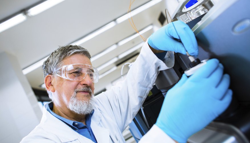 A gas chromatography unit can be used to determine the components of a volatile organic mixture. A gas chromatography unit can be used to determine the components of a volatile organic mixture.