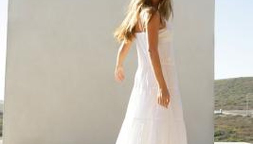 A white sundress is feminine and alluring. A white sundress is feminine and alluring.