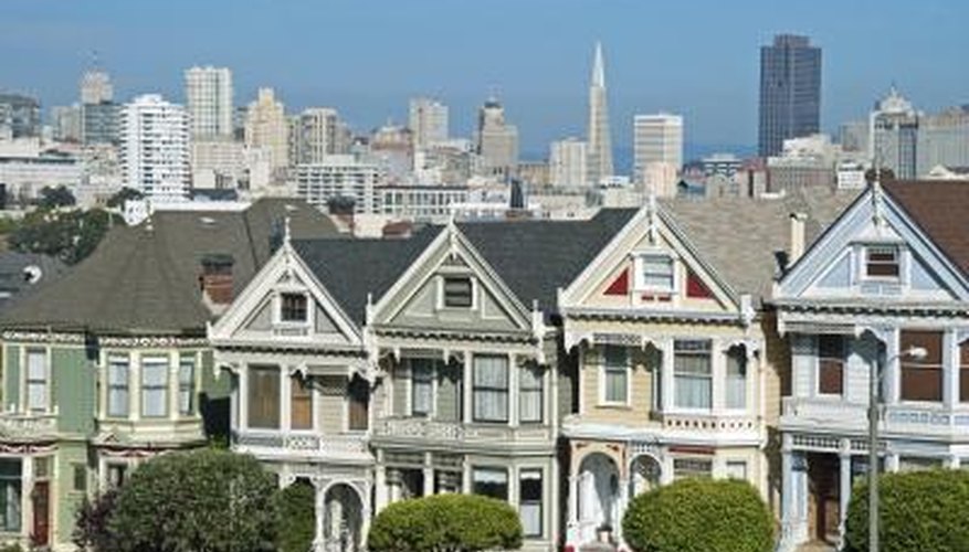 The "Painted Ladies" in Alamo Square in San Francisco, CA. The "Painted Ladies" in Alamo Square in San Francisco, CA.