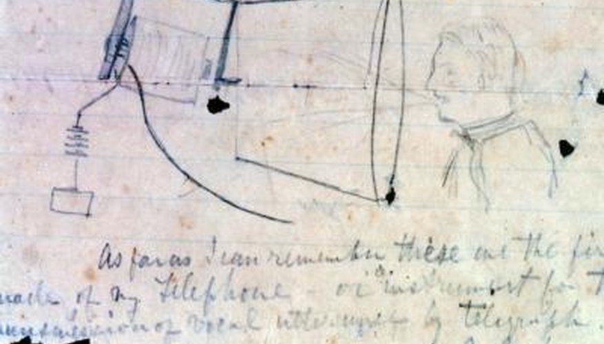 Photo Credit: Photos.com/Photos.com/Getty Images Alexander Graham Bell's telephone idea sketch