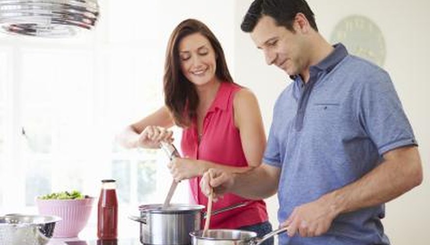 Couple at a cooking class. Couple at a cooking class.