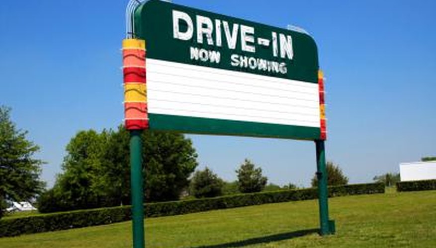 Drive-in movie theater sign. Drive-in movie theater sign.