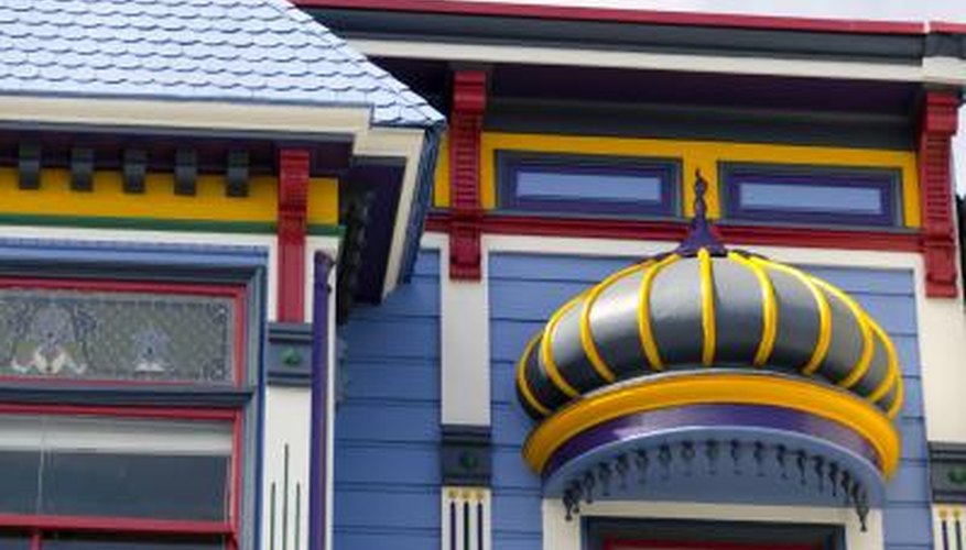 A close-up of decorative details on a Victorian home. A close-up of decorative details on a Victorian home.