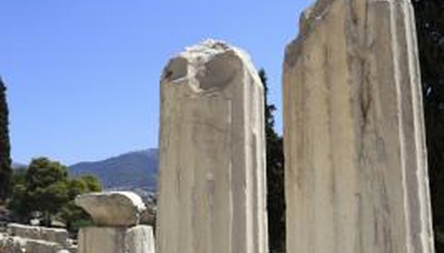 Photo Credit: Radist/iStock/Getty Images Monuments made from limestone and marble can fall victim to corrosion by acid rain.