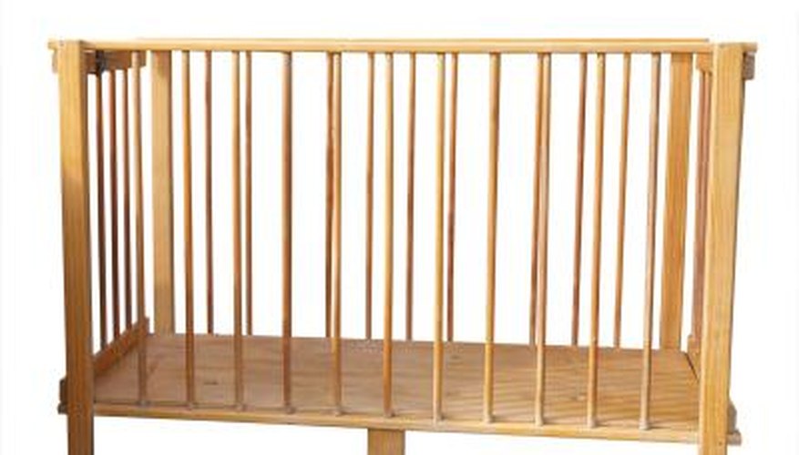 Folding wooden crib. Folding wooden crib.